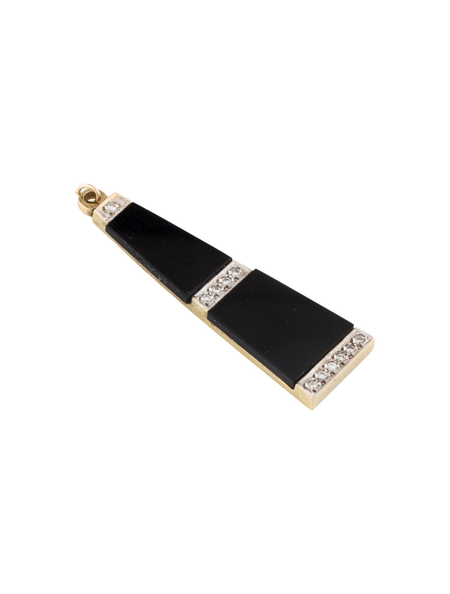 Charm 14K Onyx & Diamond