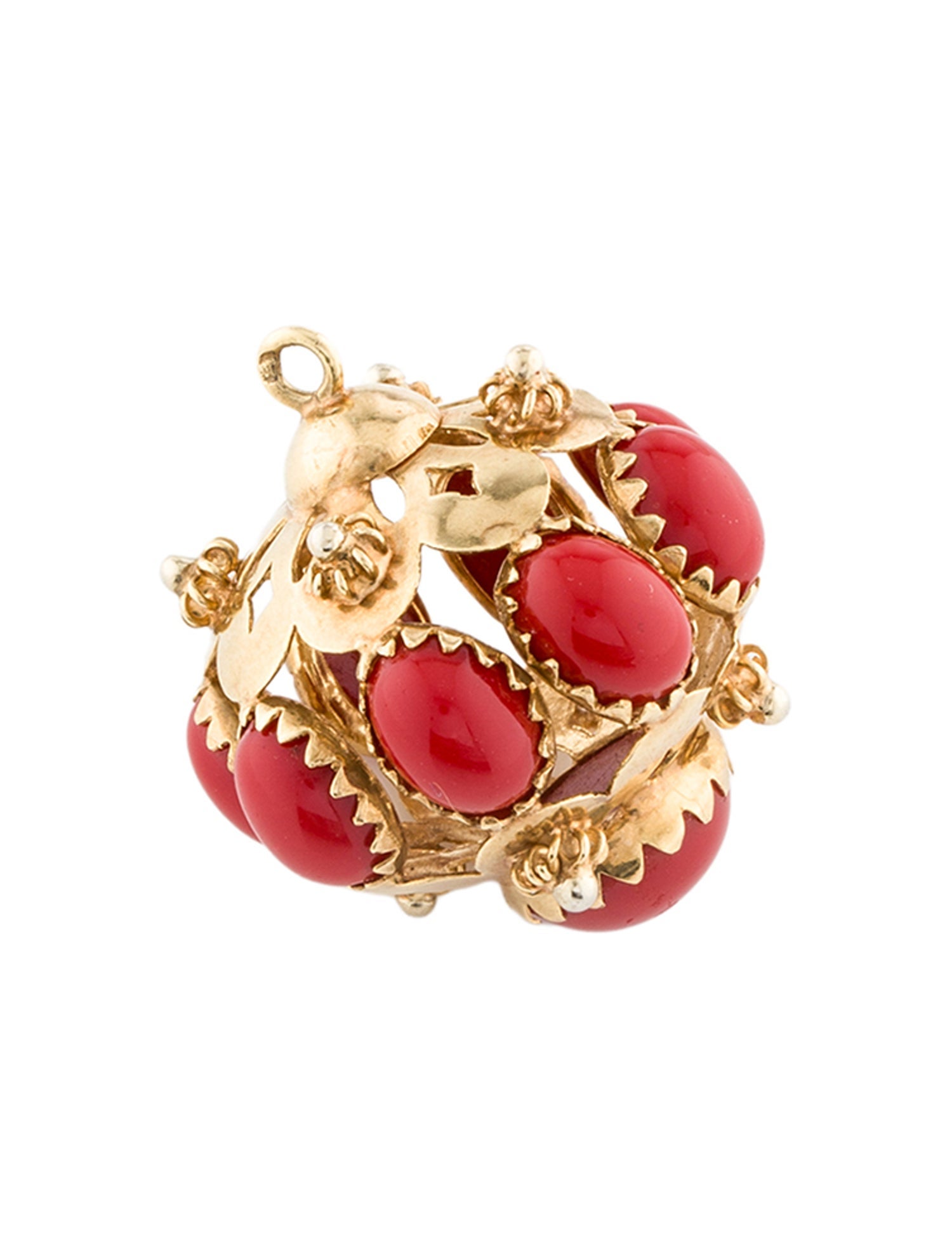 Charm 18K Dyed Coral Pendant