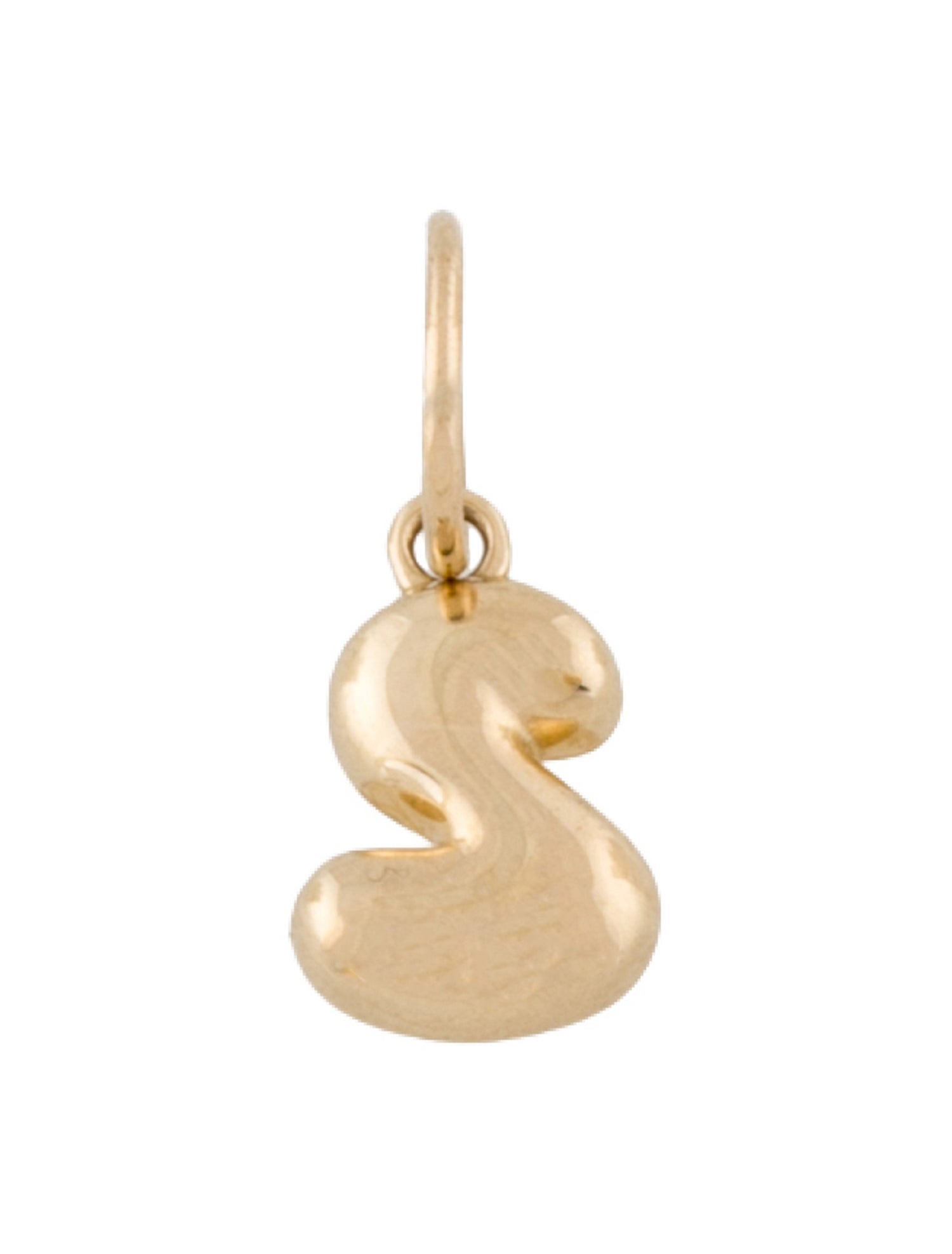 Charm 14K Bubble Letter 'S'