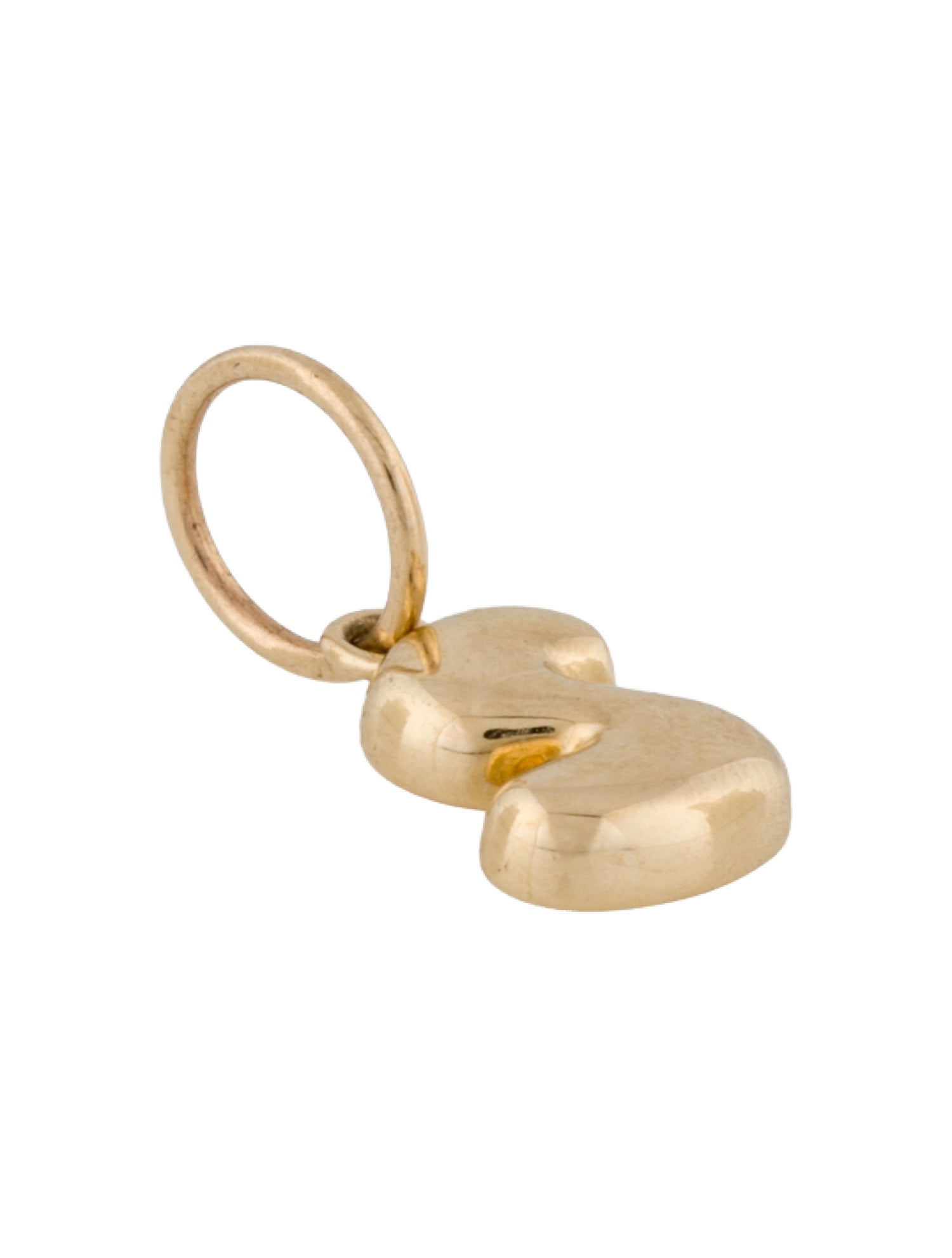 Charm 14K Bubble Letter 'S'