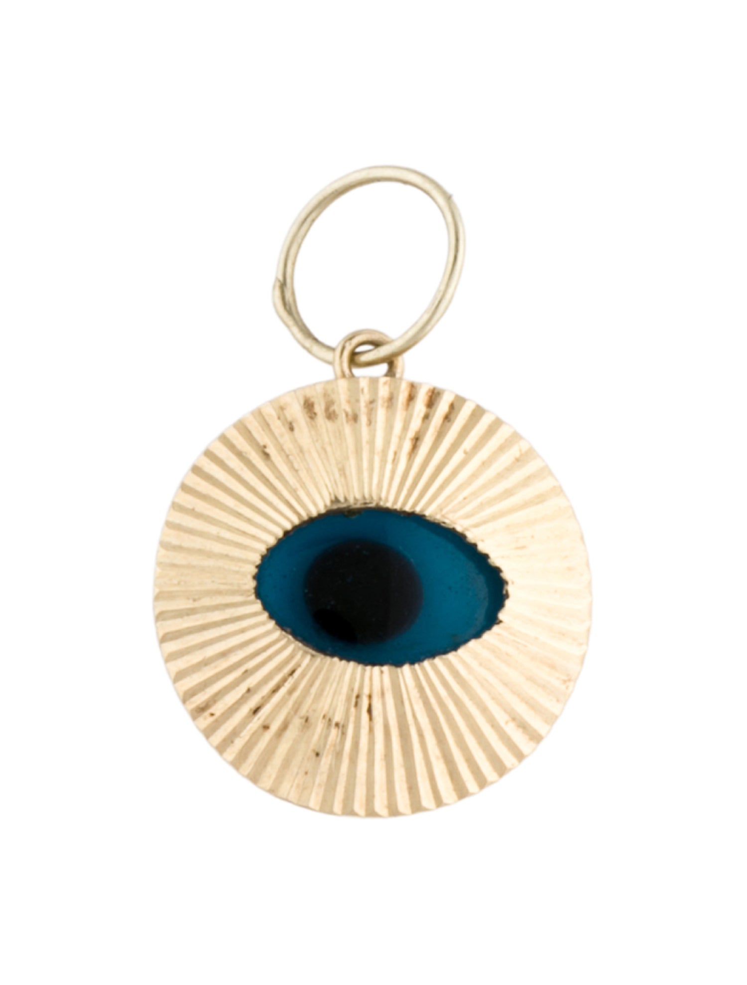 Charm 18K Glass Evil Eye Fluted