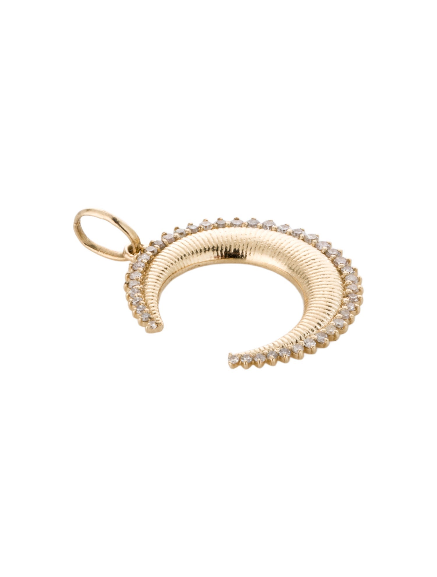 Charm 14K Diamond Crescent Moon Charm
