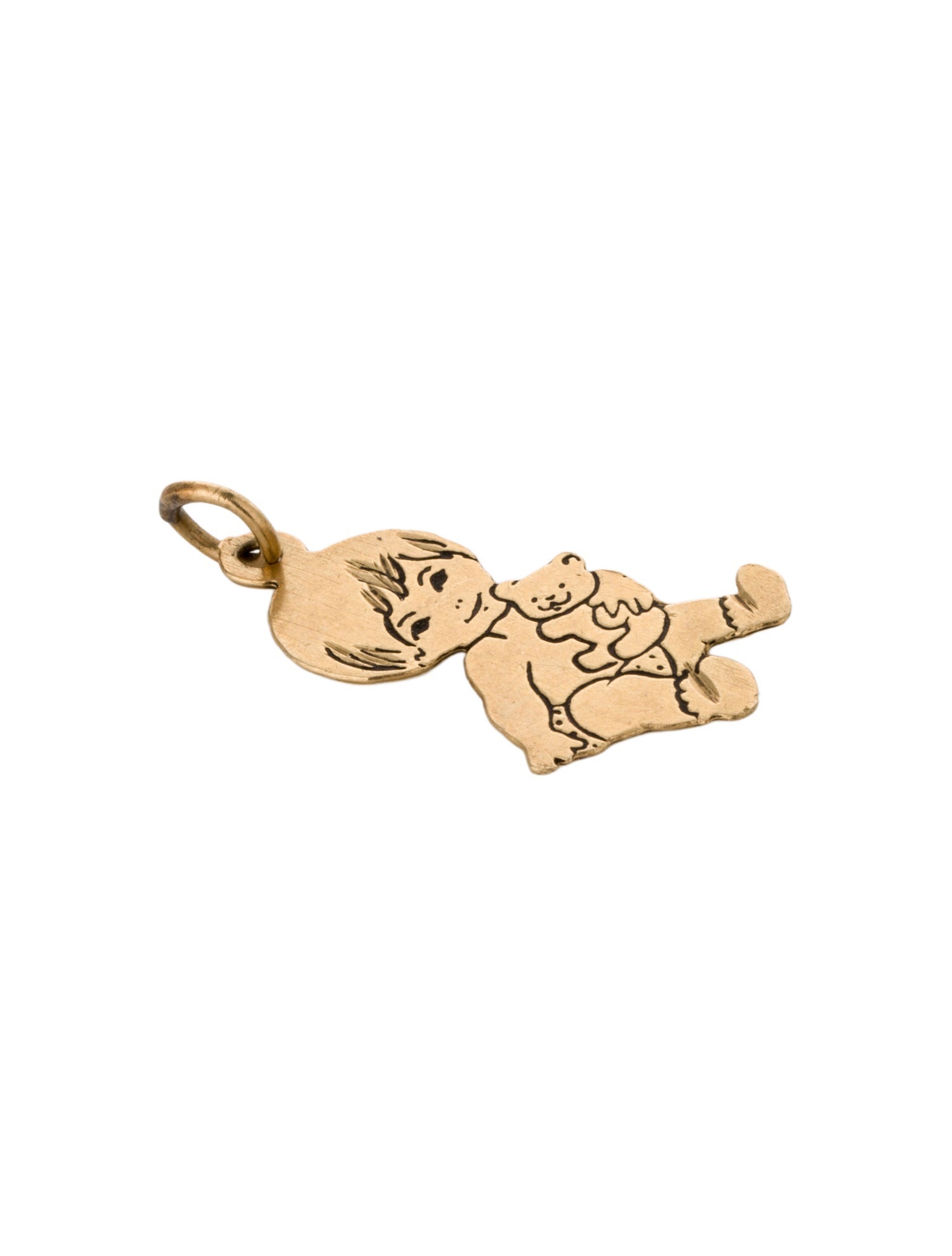 Charm 14K Baby w/Teddy Bear