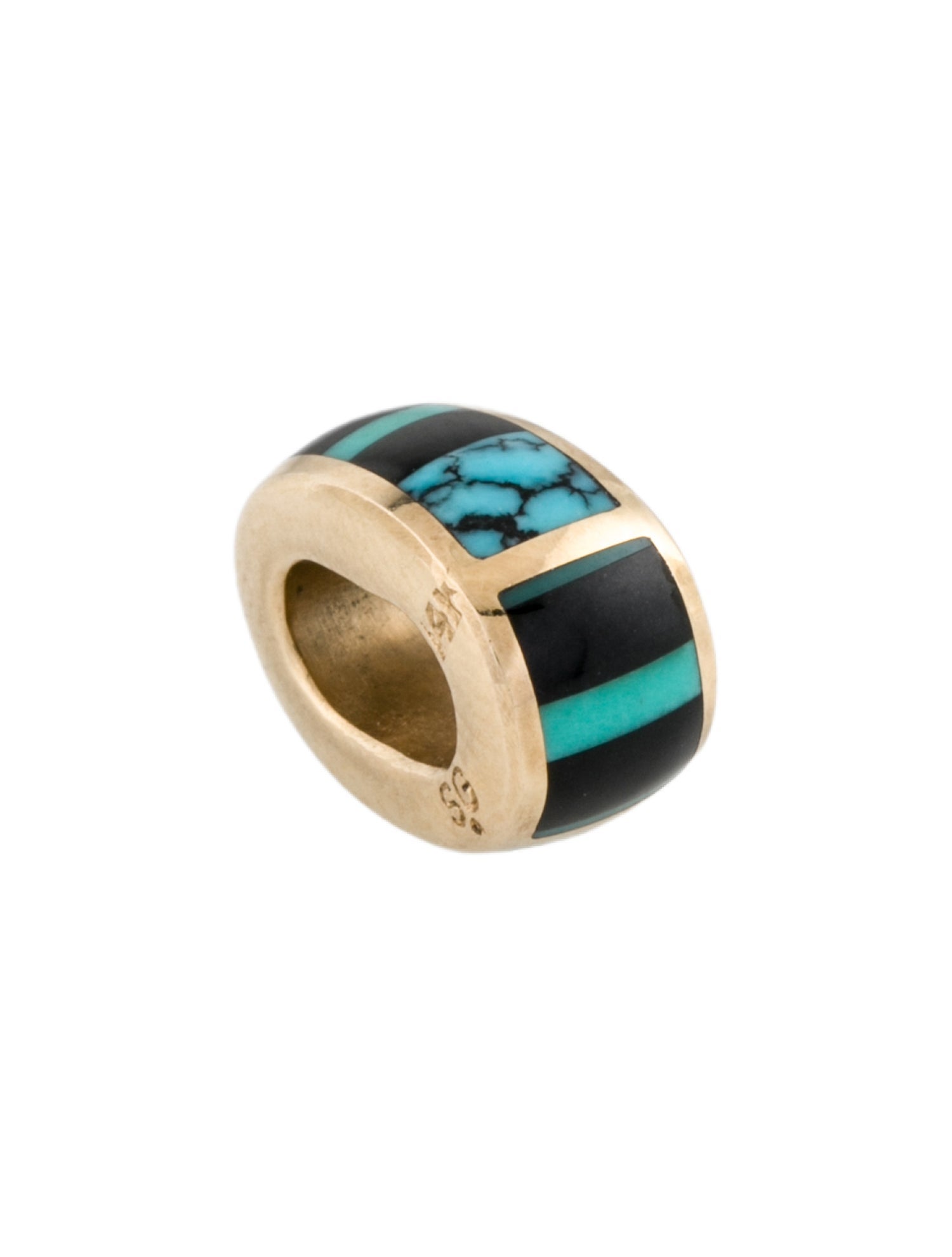 Charm 14K Turquoise & Nephrite