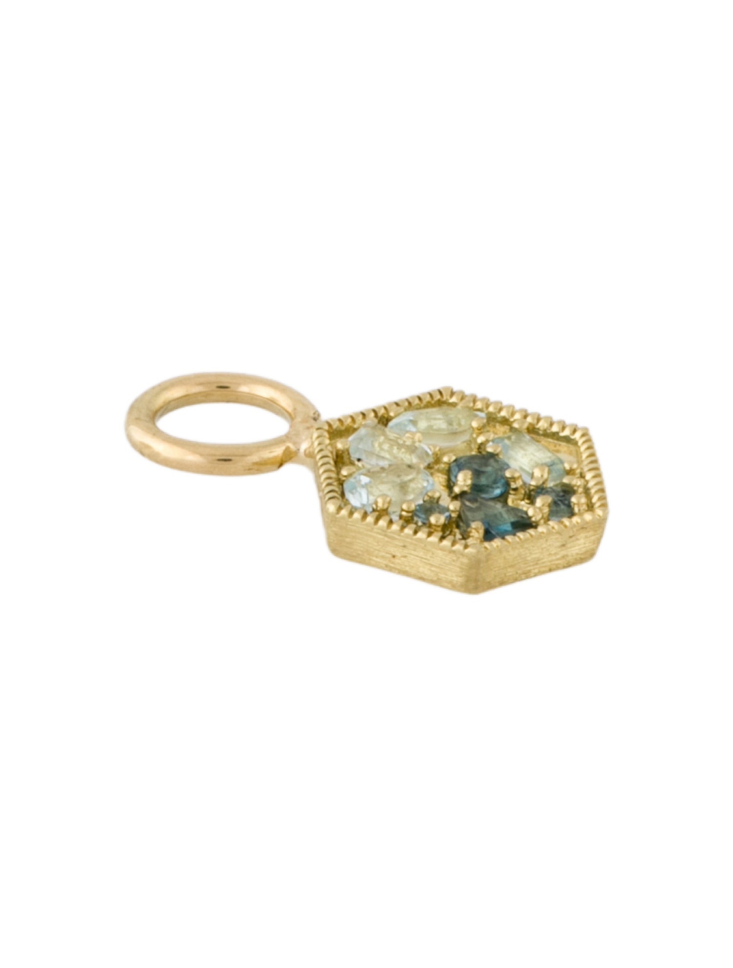 Charm 18K Topaz Hexagon