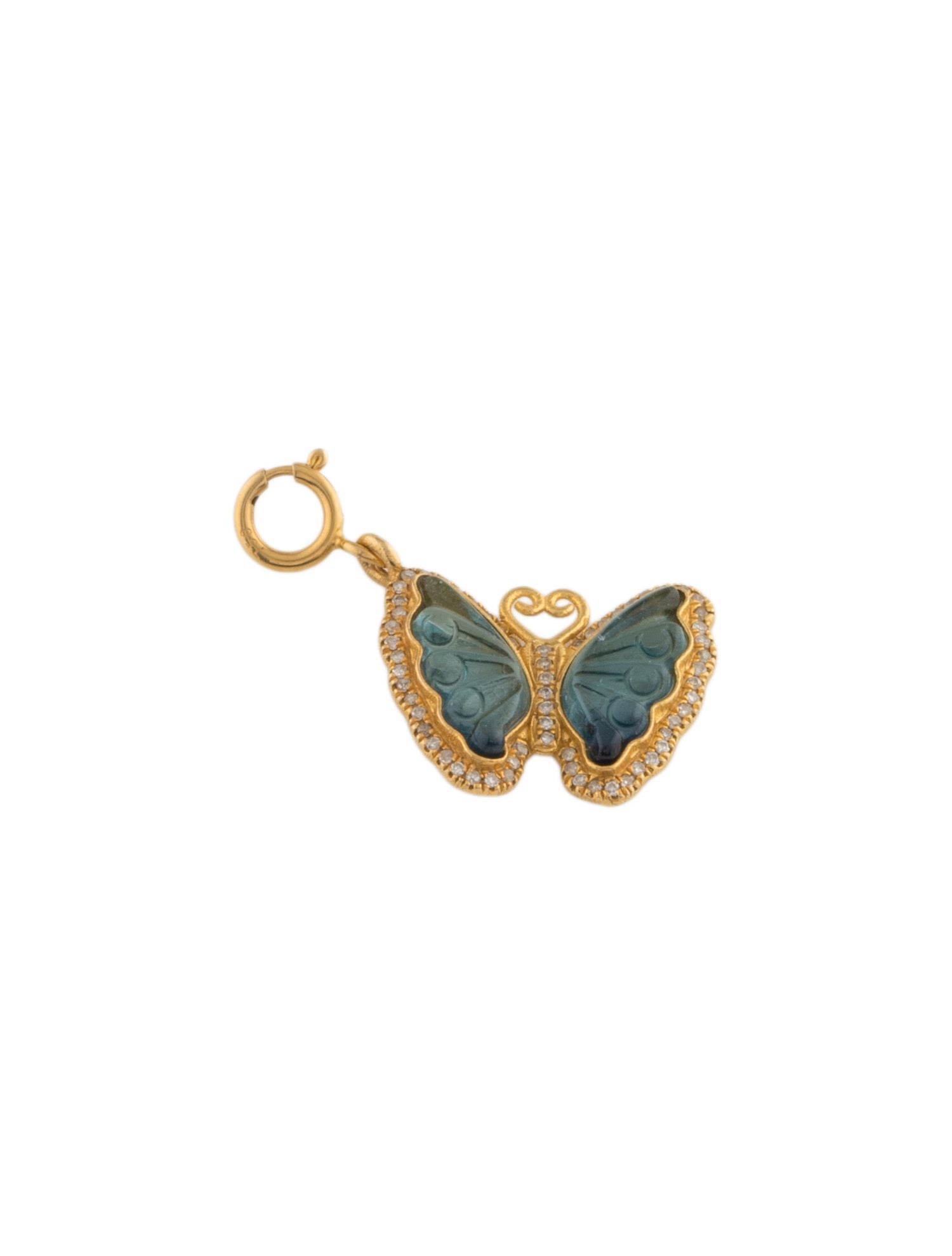 Charm 18K Diamond & Tourmaline Butterfly