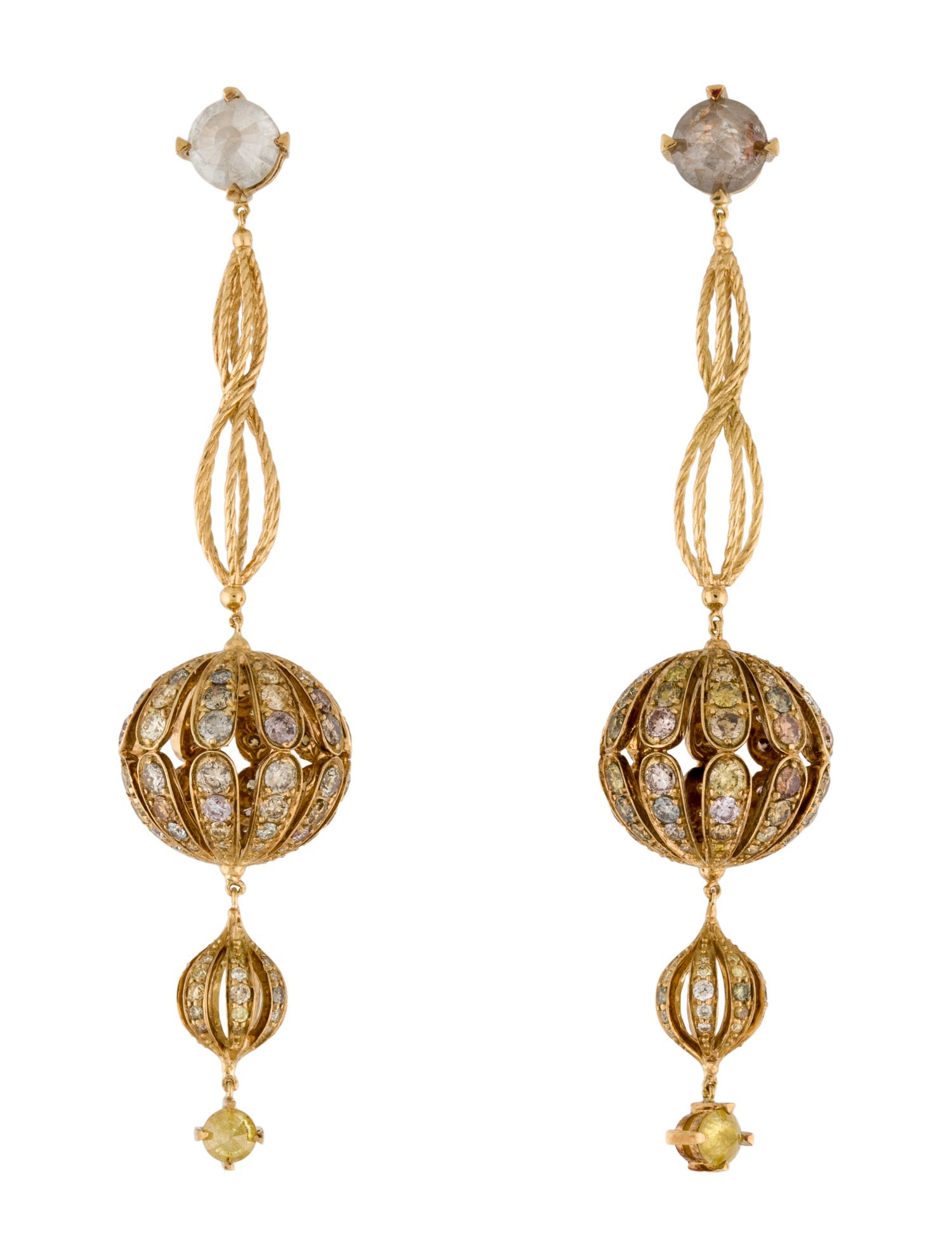 Bochic 18K Diamond Genie Earrings