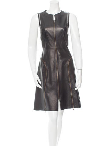 Ralph Rucci Leather Sheath Dress