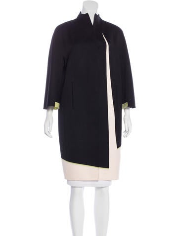 Ralph Rucci Colorblock Wool Coat