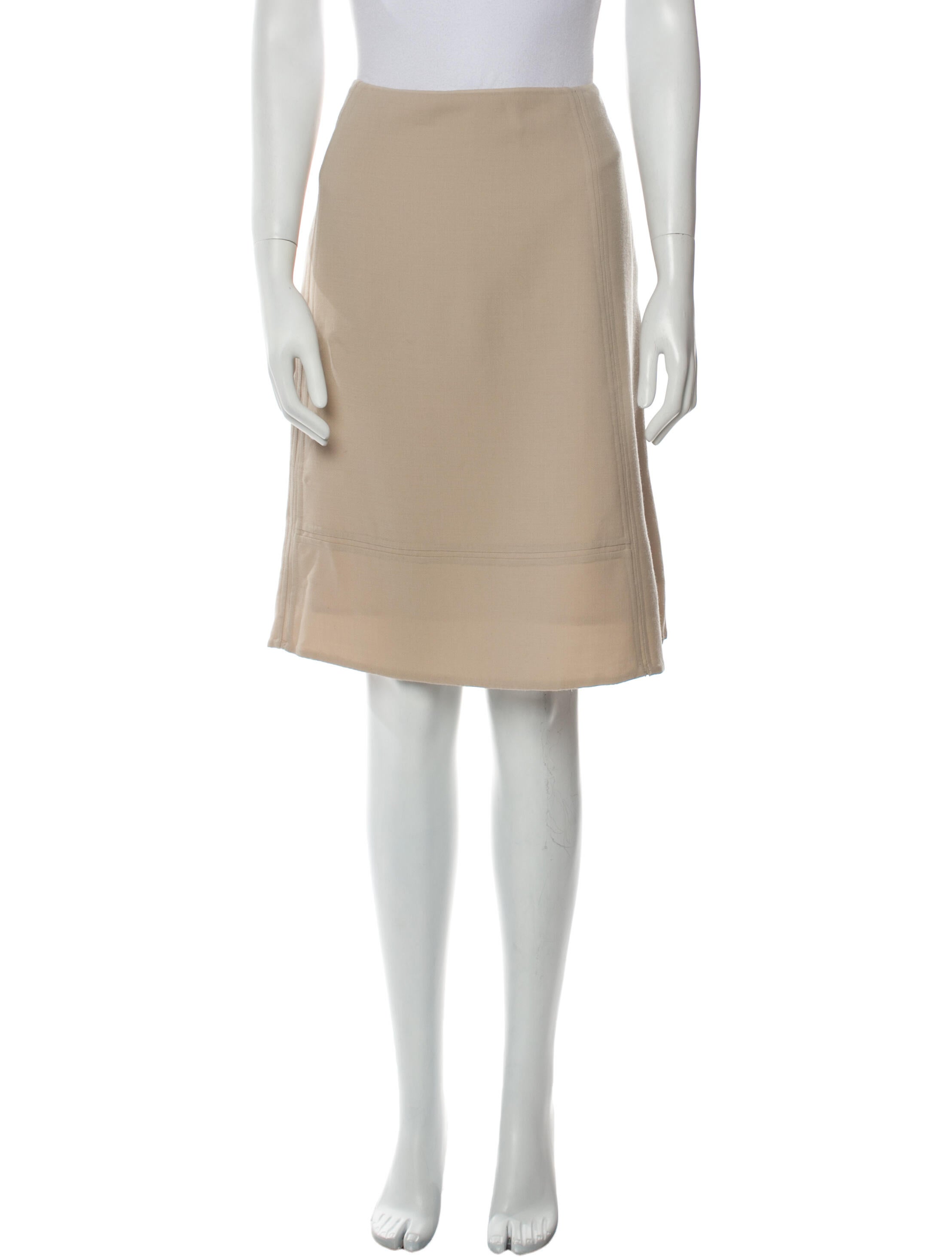 Ralph Rucci Wool Knee-Length Skirt