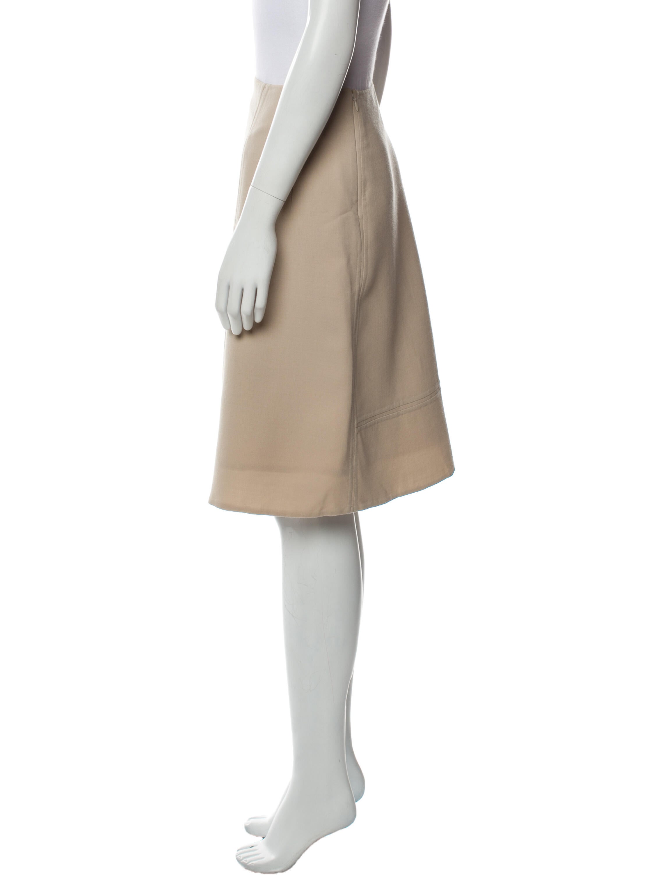 Ralph Rucci Wool Knee-Length Skirt
