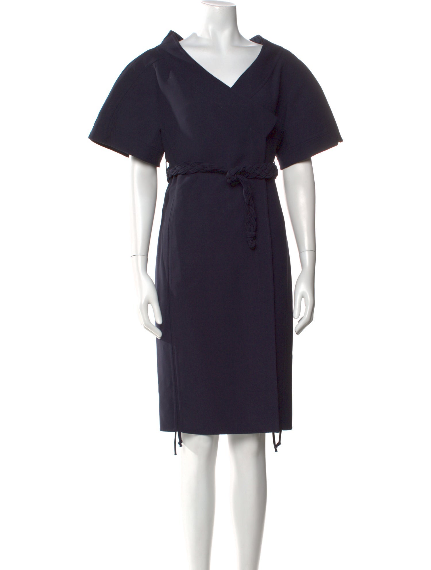 Chado by Ralph Rucci V-Neck Knee-Length Dress