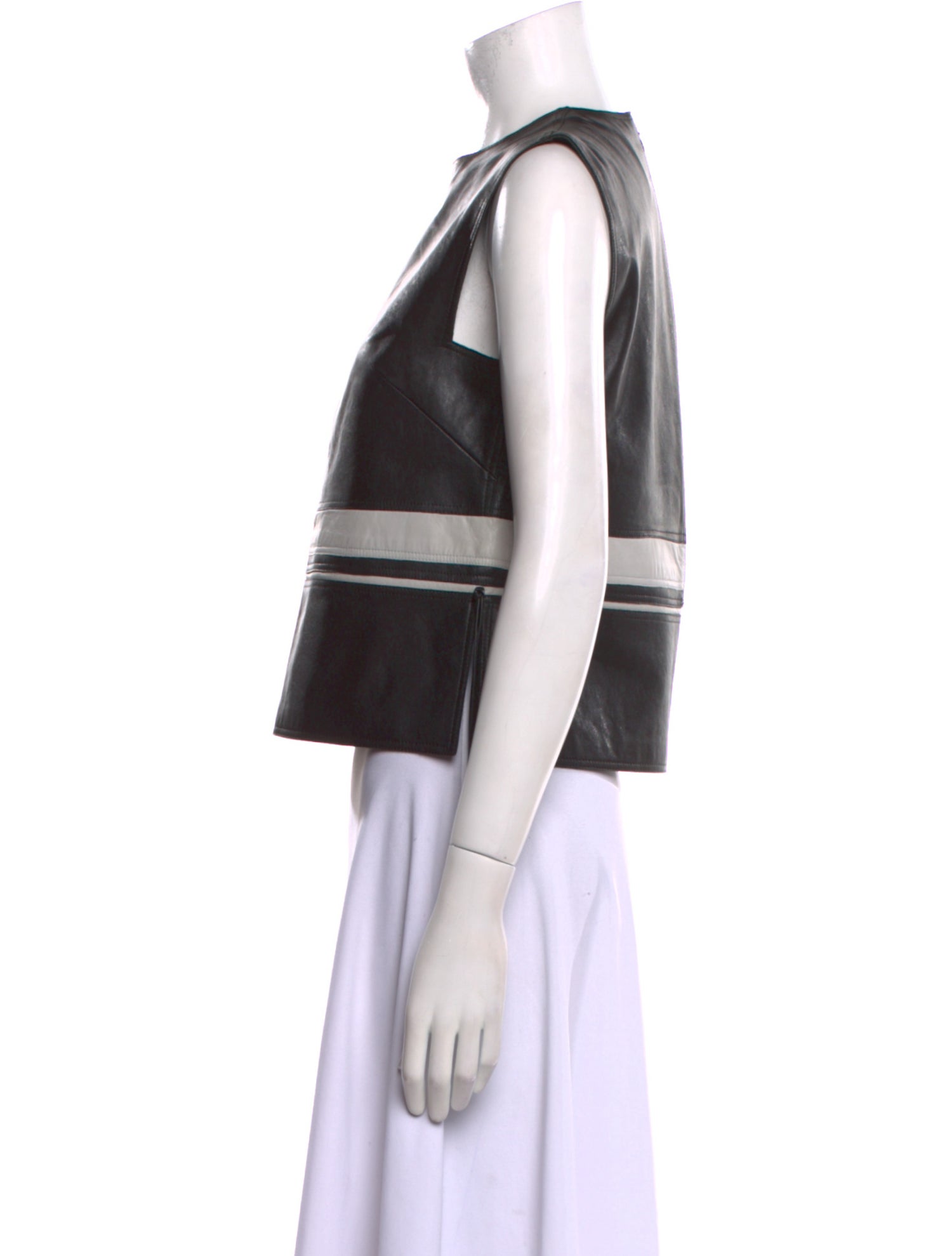 Ralph Rucci Vintage Leather Crop Top