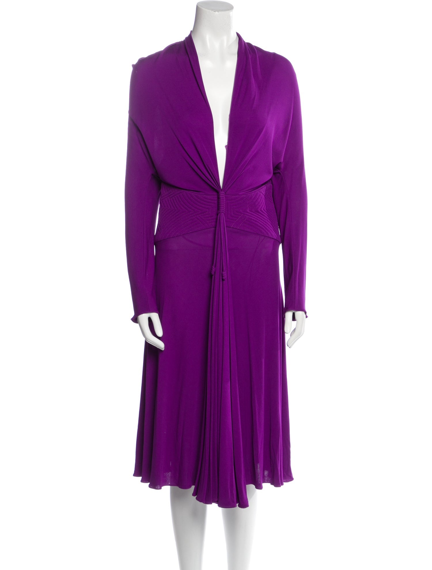 Vintage - Unbranded V-Neck Midi Length Dress