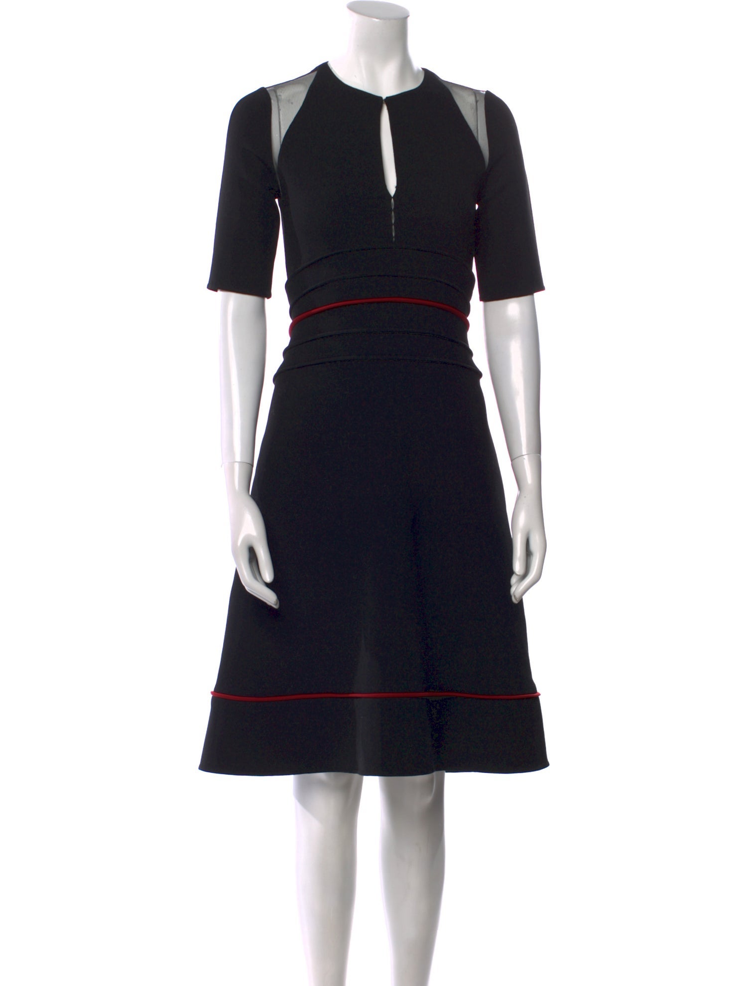 Ralph Rucci V-Neck Midi Length Dress