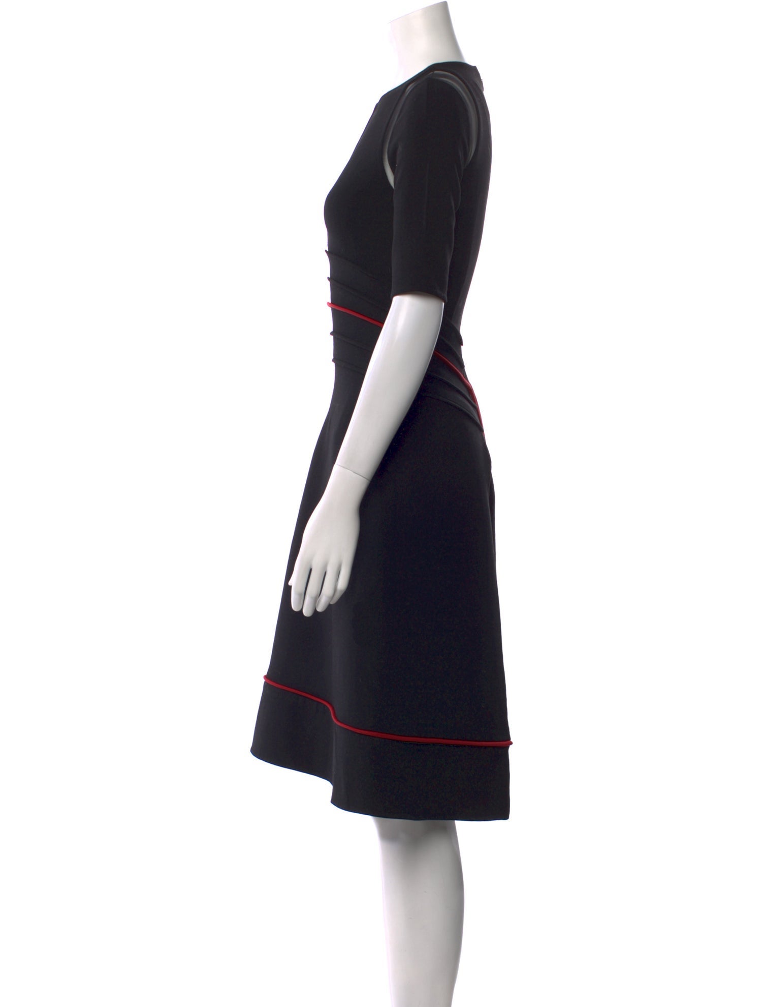 Ralph Rucci V-Neck Midi Length Dress