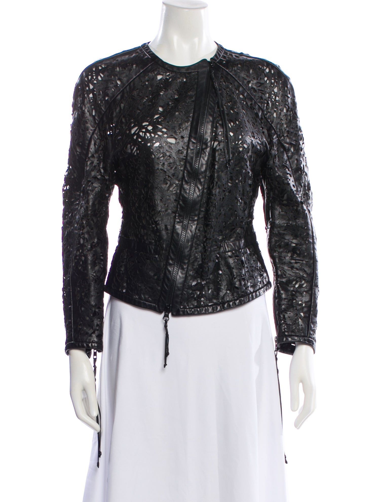 Ralph Rucci Late 2000's - Early 2010's Leather Biker Jacket