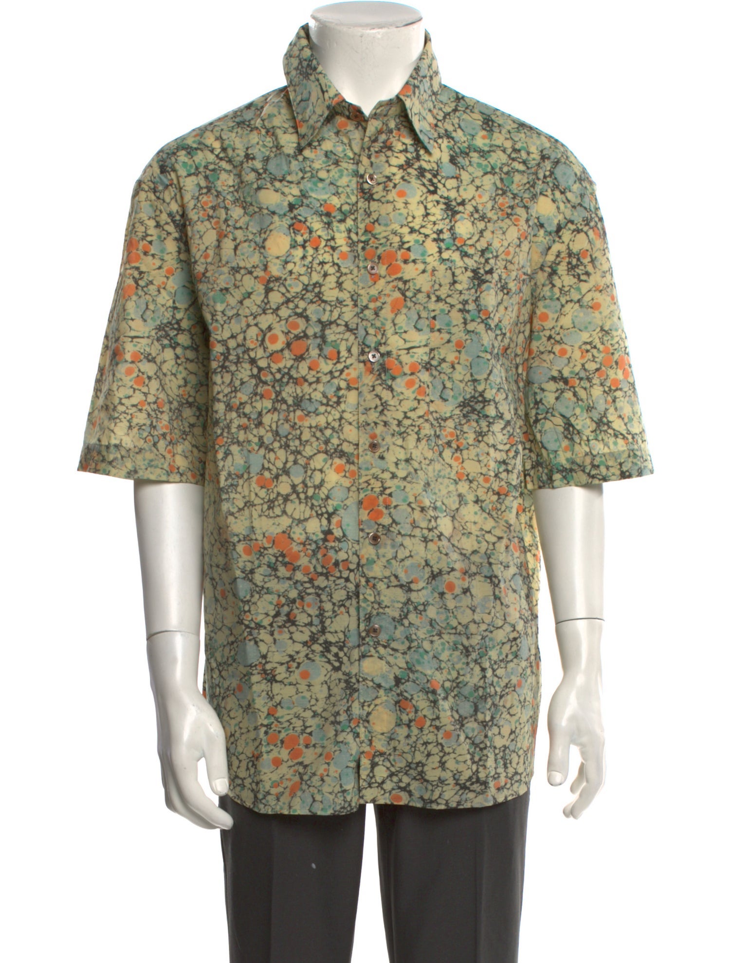 Lemaire Floral Print Short Sleeve Shirt w/ Tags