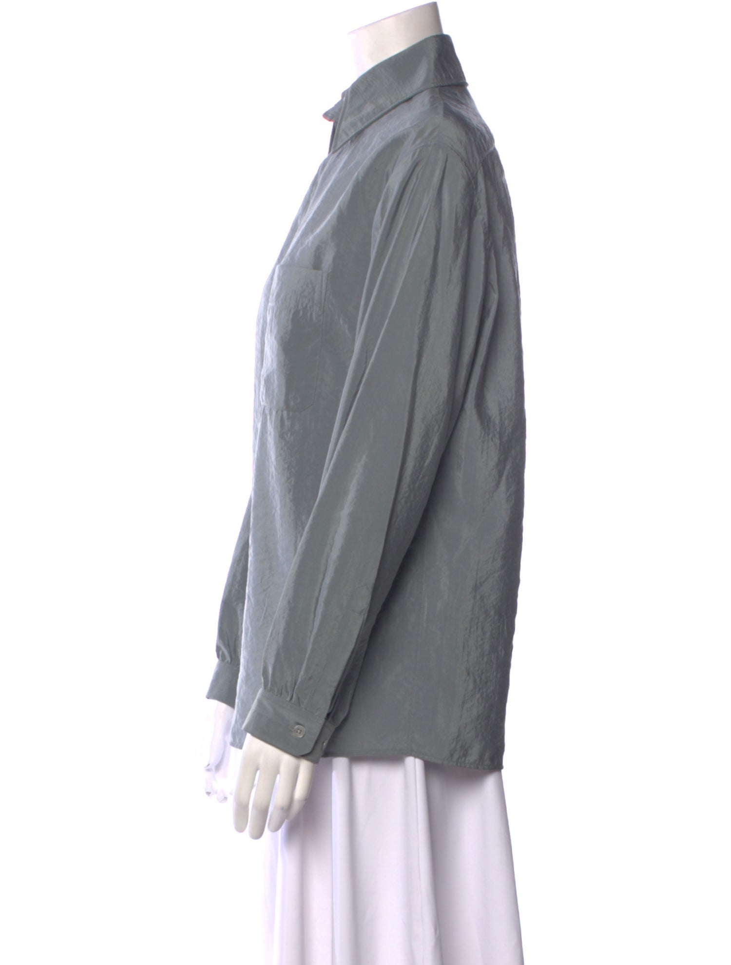 Lemaire Silk Long Sleeve Button-Up Top