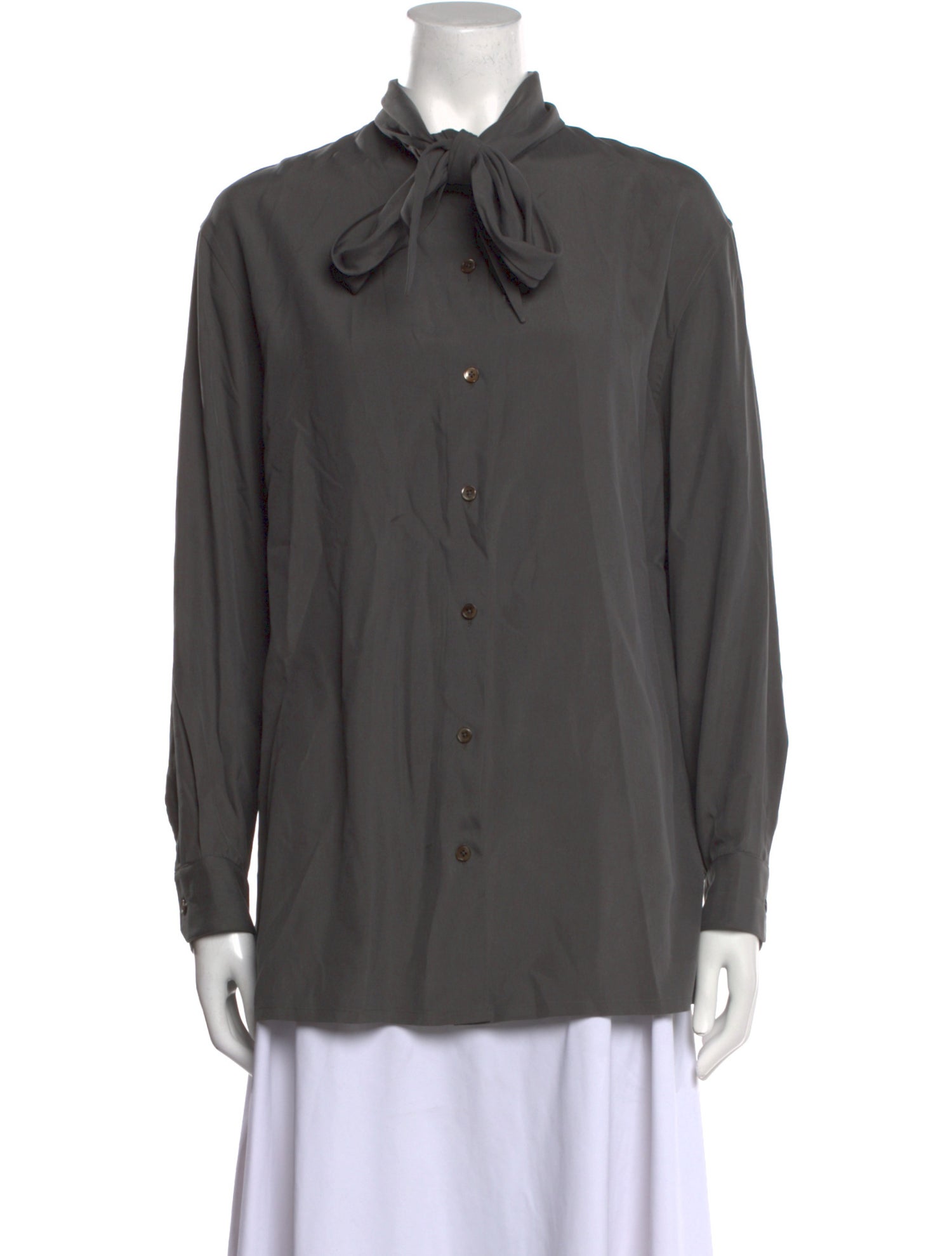 Lemaire Silk Long Sleeve Button-Up Top
