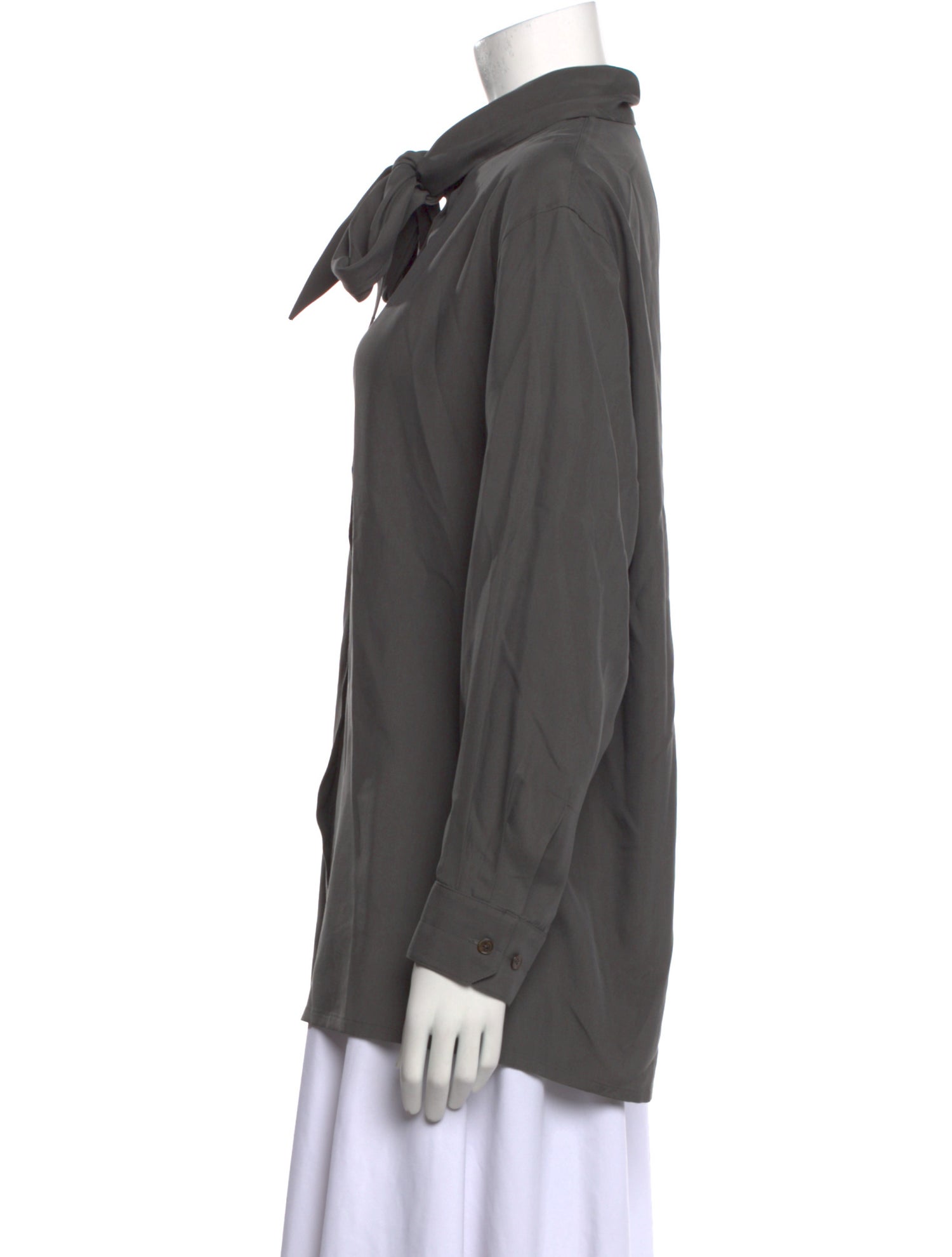 Lemaire Silk Long Sleeve Button-Up Top