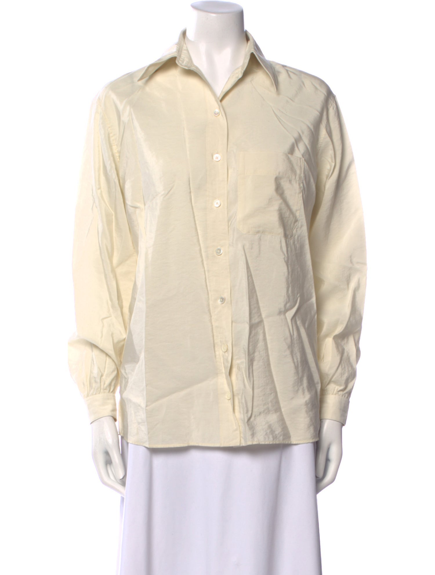 Lemaire Silk Long Sleeve Button-Up Top