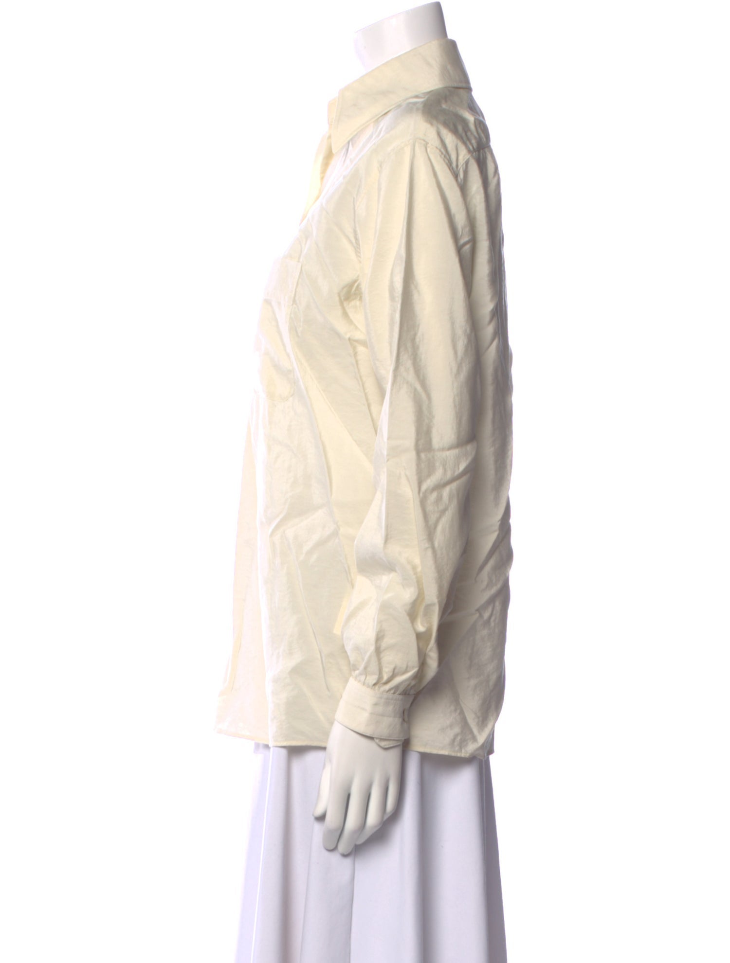 Lemaire Silk Long Sleeve Button-Up Top