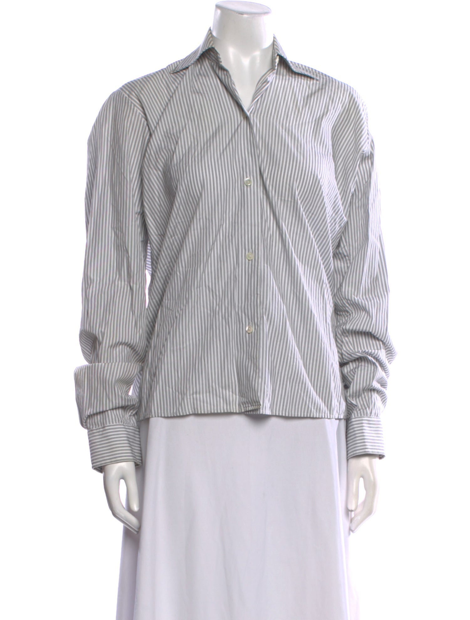 Lemaire Striped Long Sleeve Button-Up Top