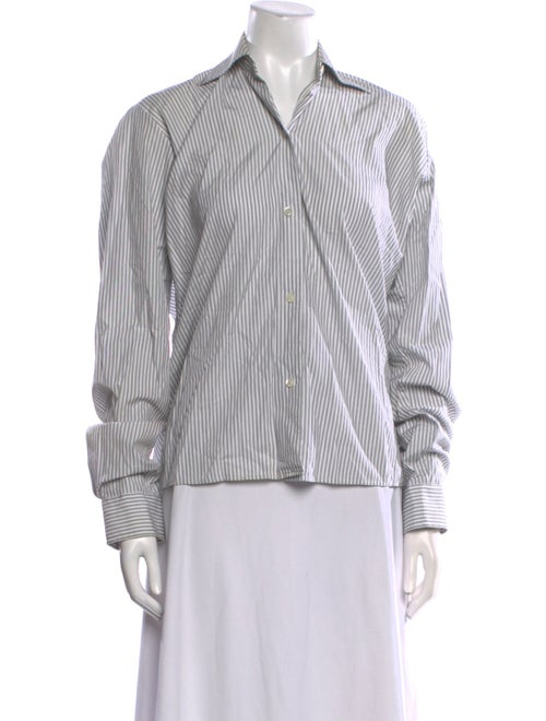 Lemaire Striped Long Sleeve Button-Up Top