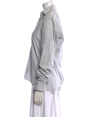 Lemaire Striped Long Sleeve Button-Up Top