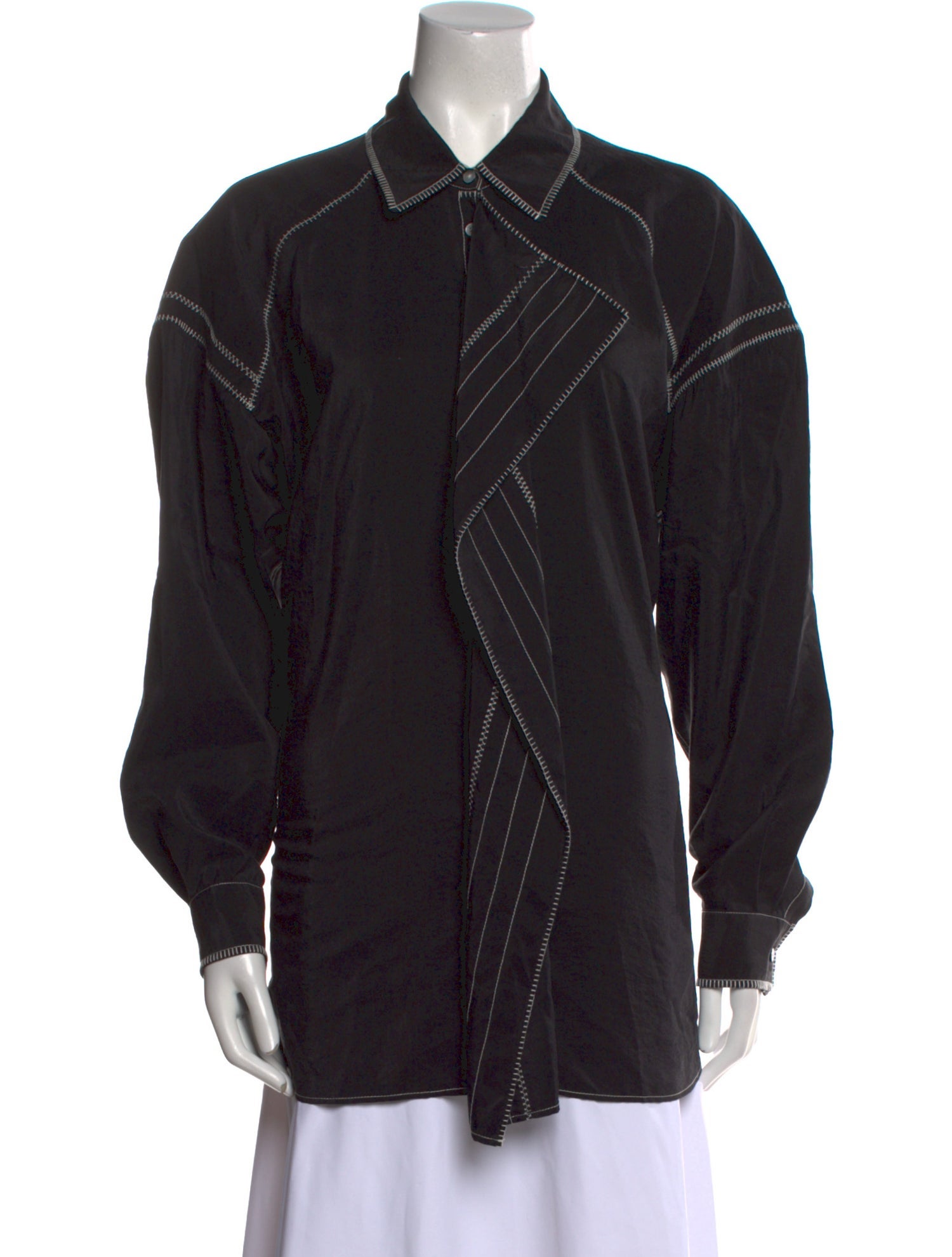 Lemaire Silk Long Sleeve Button-Up Top