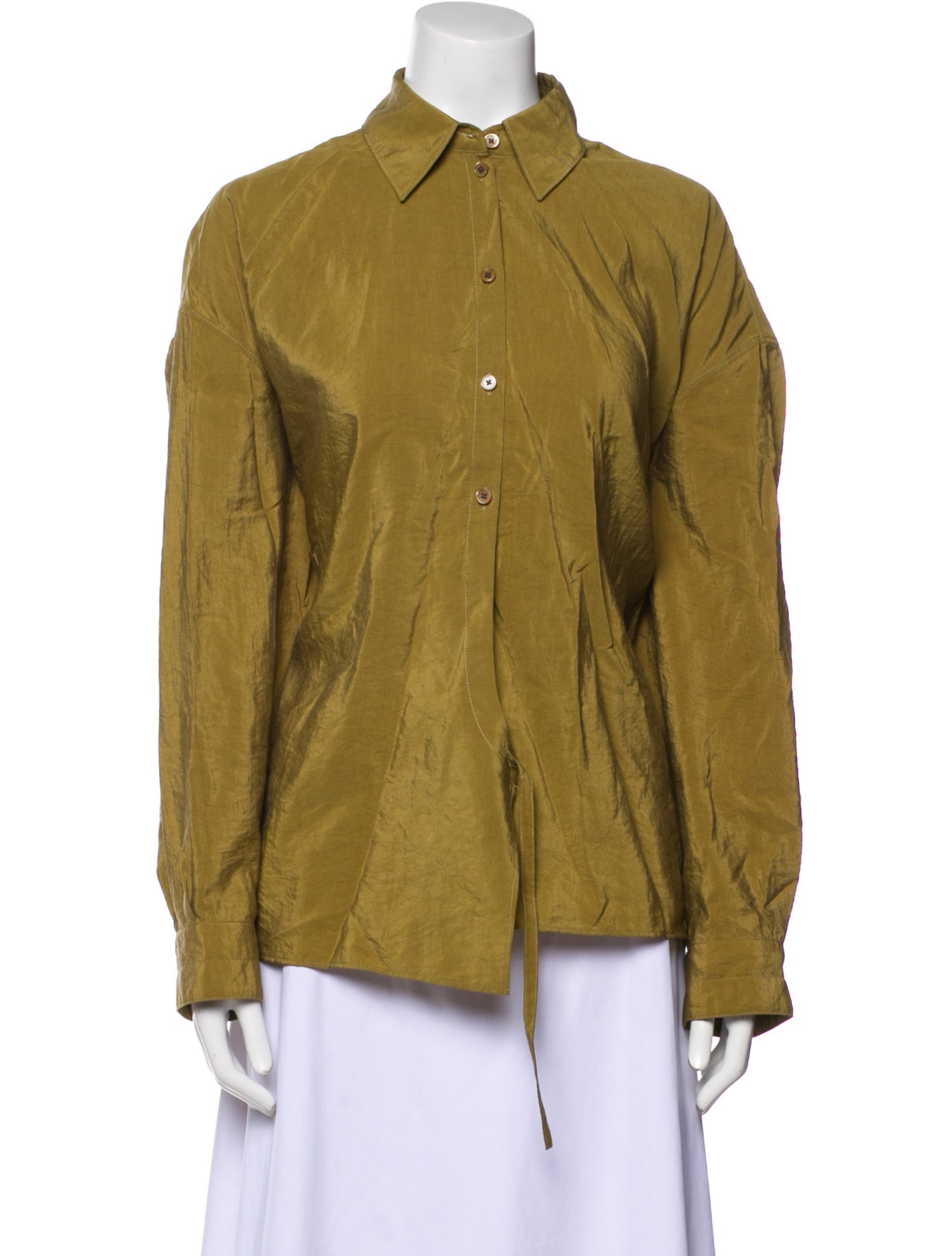 Lemaire Silk Long Sleeve Button-Up Top
