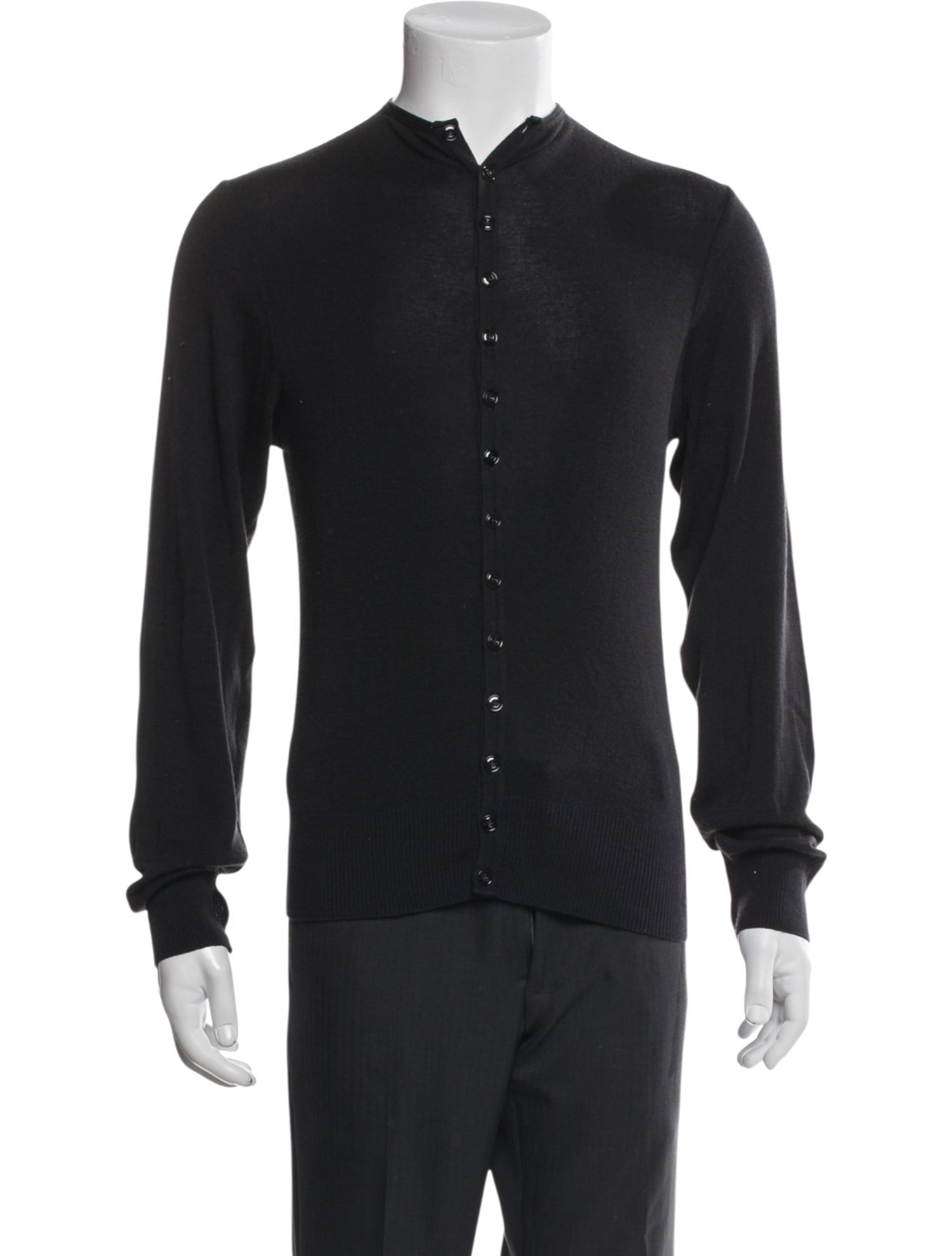 Lemaire Wool Mock Neck Cardigan