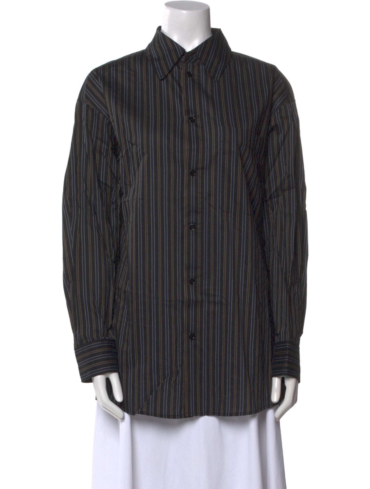 Lemaire Striped Long Sleeve Button-Up Top w/ Tags
