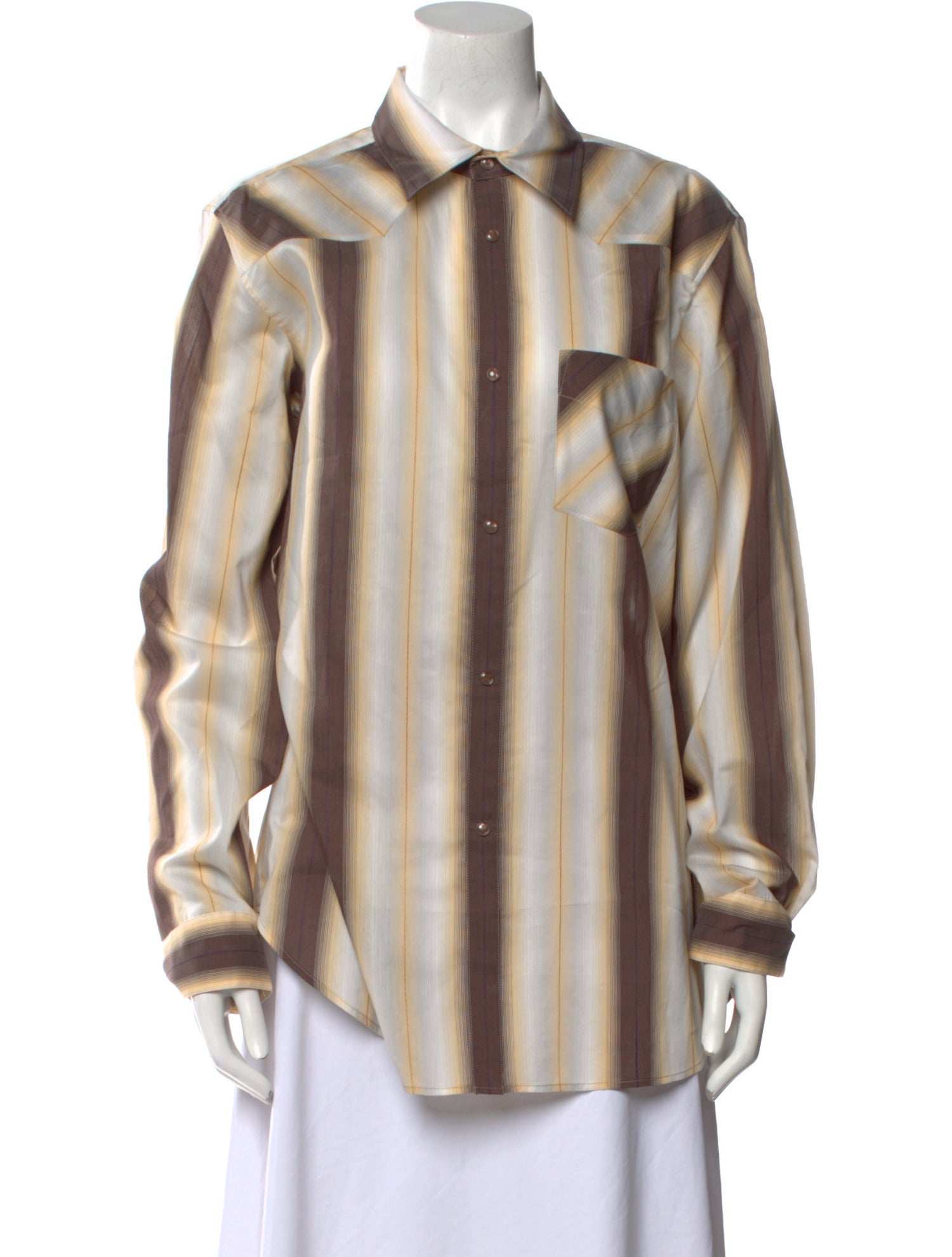Lemaire Striped Long Sleeve Button-Up Top w/ Tags
