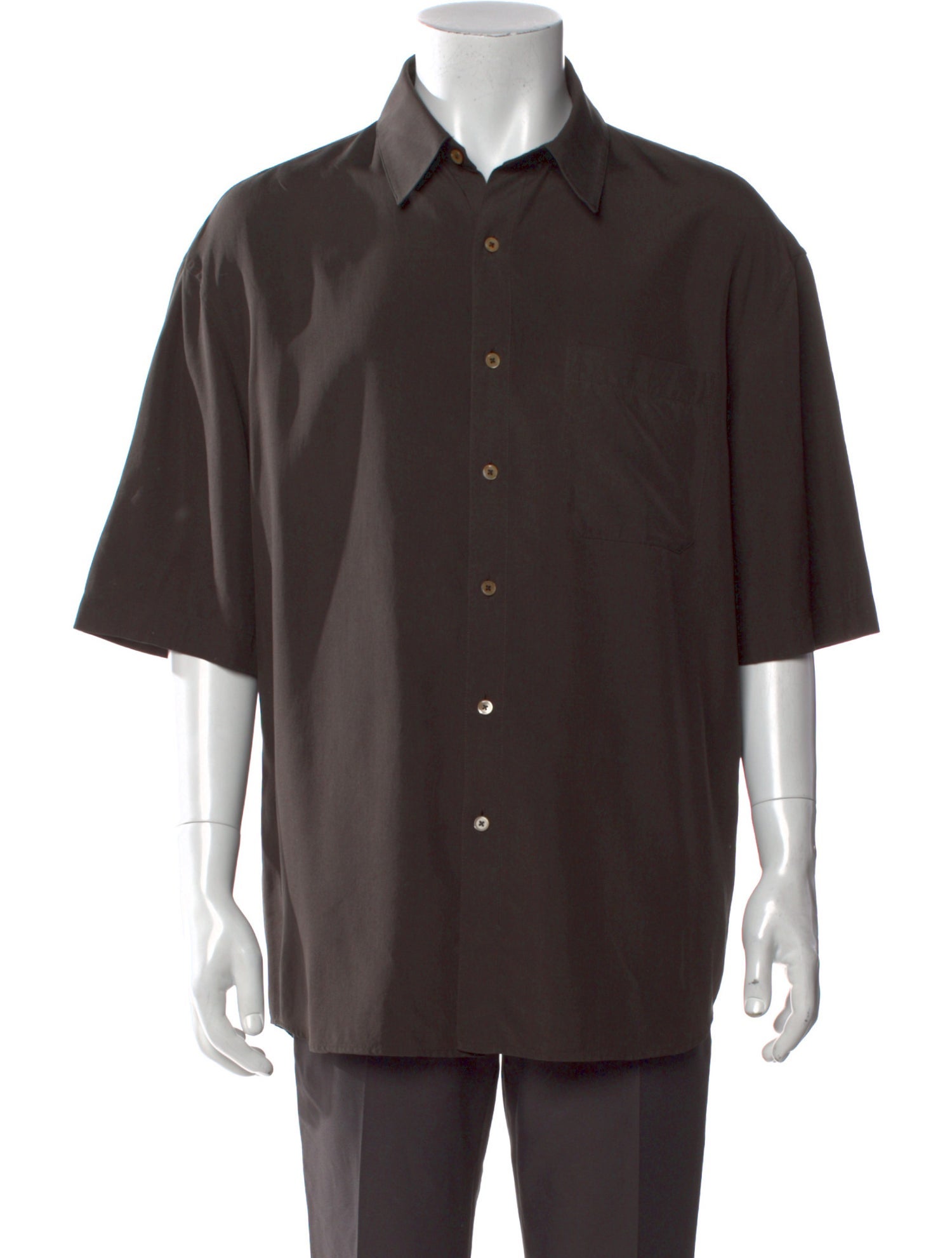 Lemaire Silk Three-Quarter Sleeve Shirt