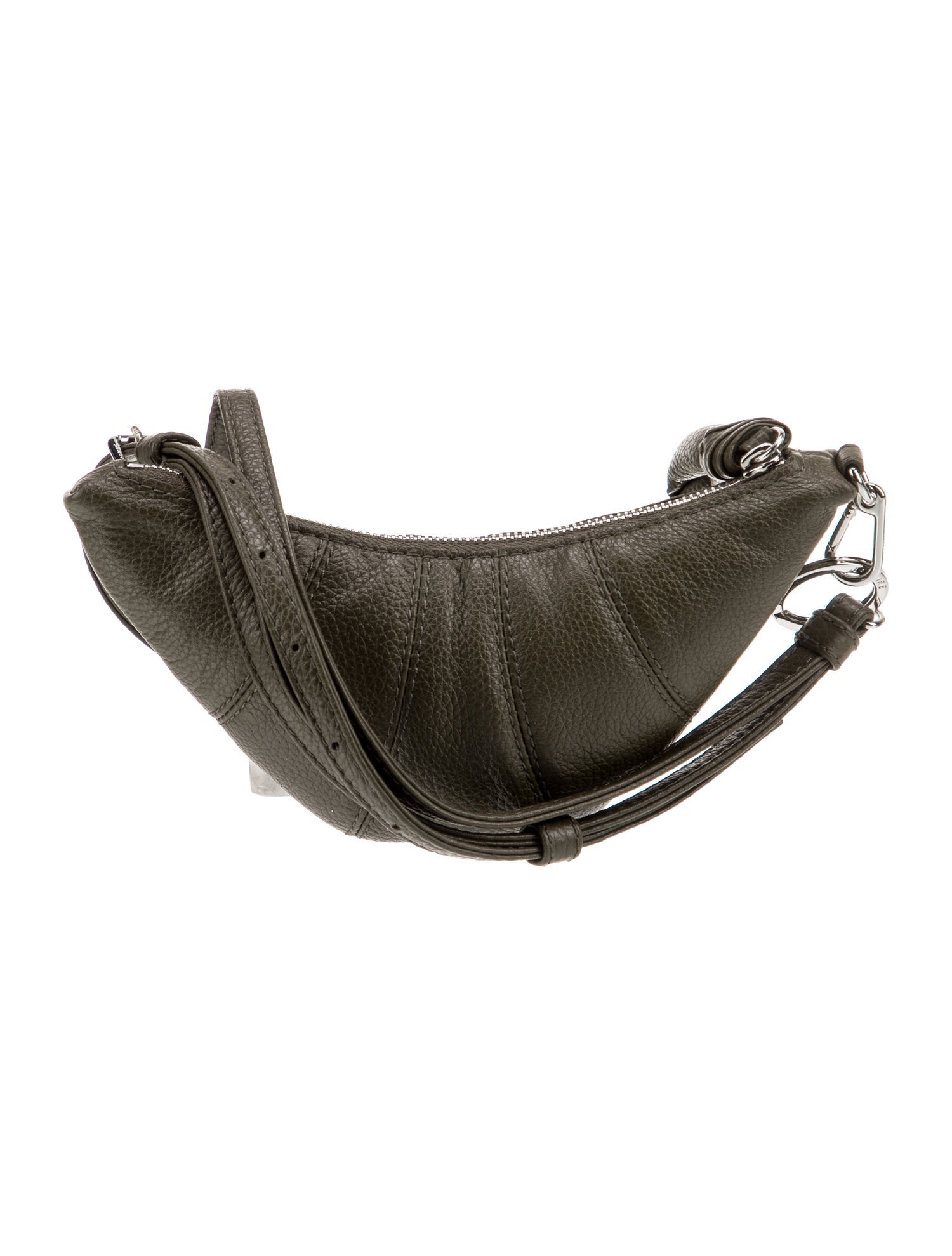 Lemaire Leather LEMAIRE Khaki Crossbody Croissant Coin Pouch Small