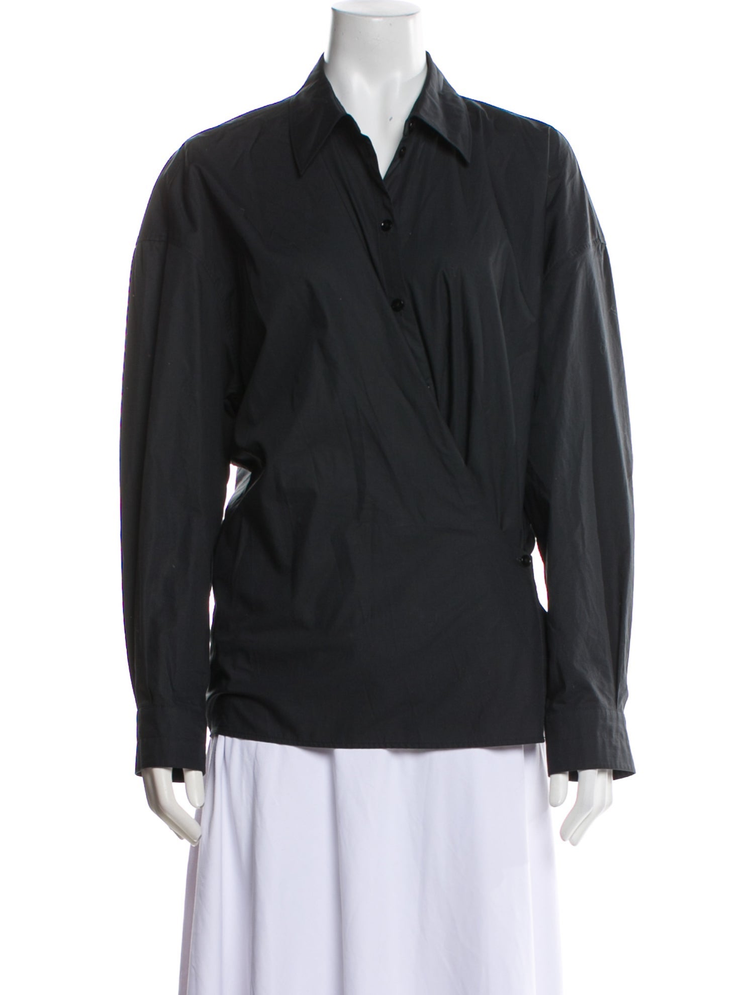 Lemaire V-Neck Long Sleeve Button-Up Top