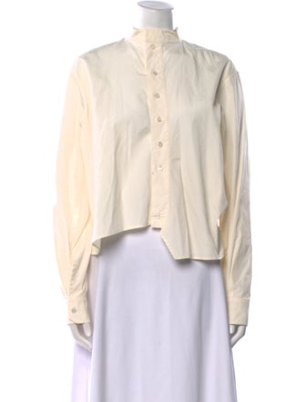 Lemaire Mock Neck Long Sleeve Button-Up Top