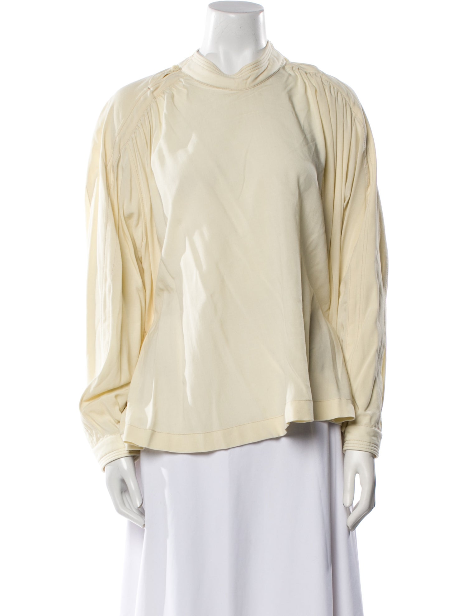 Lemaire Mock Neck Long Sleeve Blouse