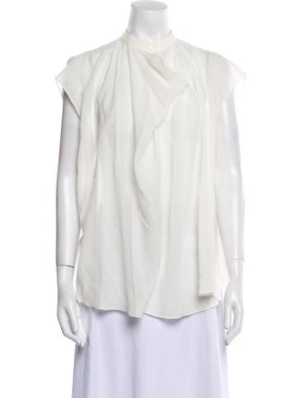 Lemaire Mock Neck Short Sleeve Blouse