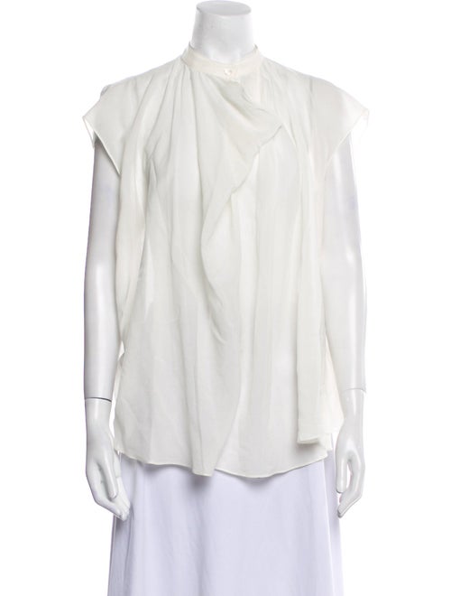 Lemaire Mock Neck Short Sleeve Blouse
