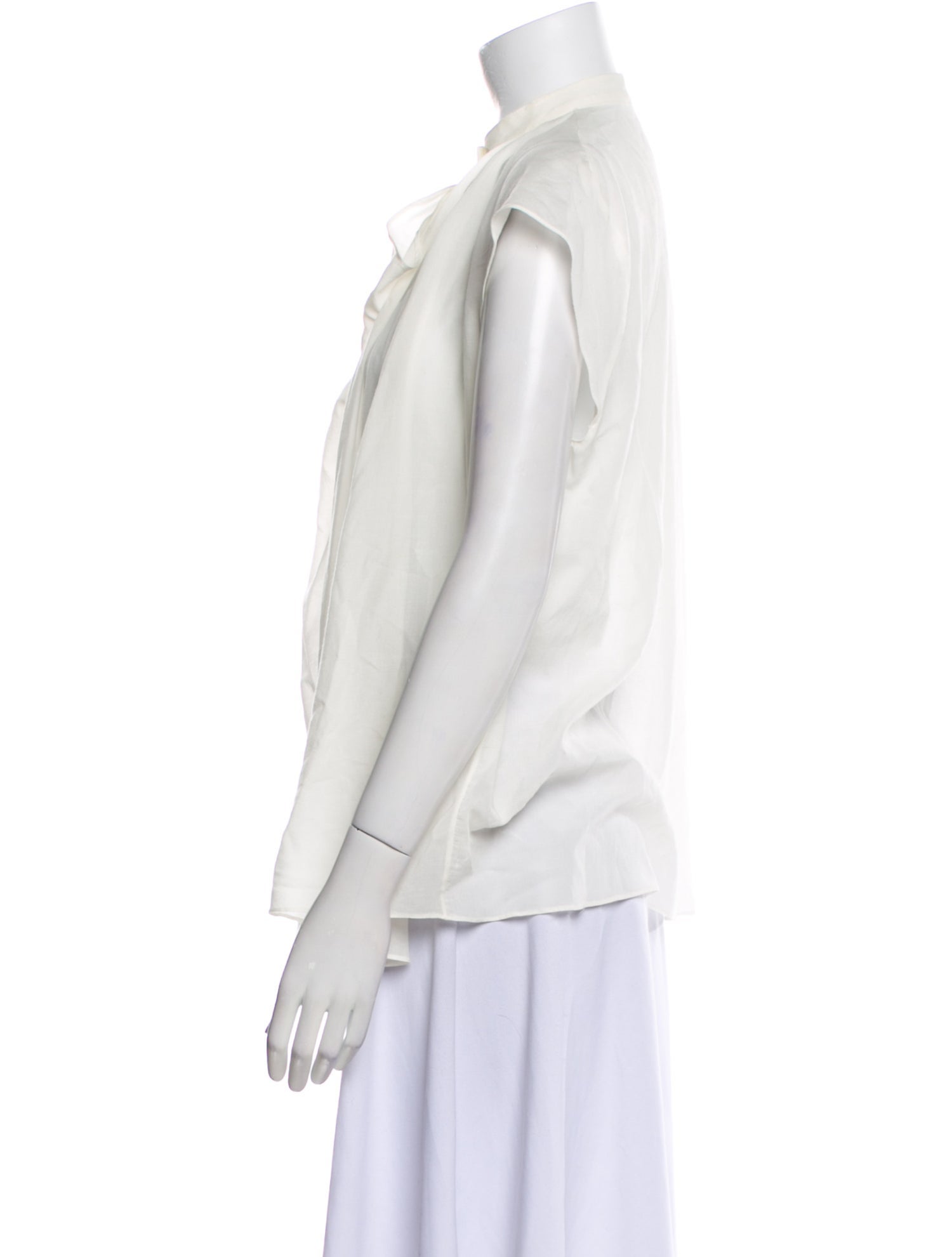 Lemaire Mock Neck Short Sleeve Blouse