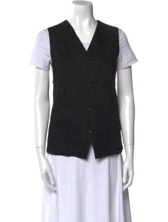 Lemaire V-Neck Short Sleeve Button-Up Top