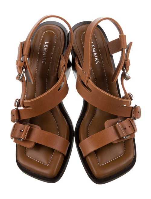 Lemaire Leather Cutout Accent Slingback Sandals