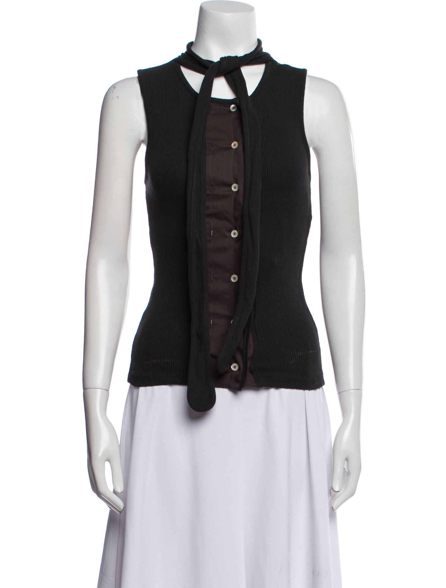 Lemaire Mock Neck Sleeveless Top