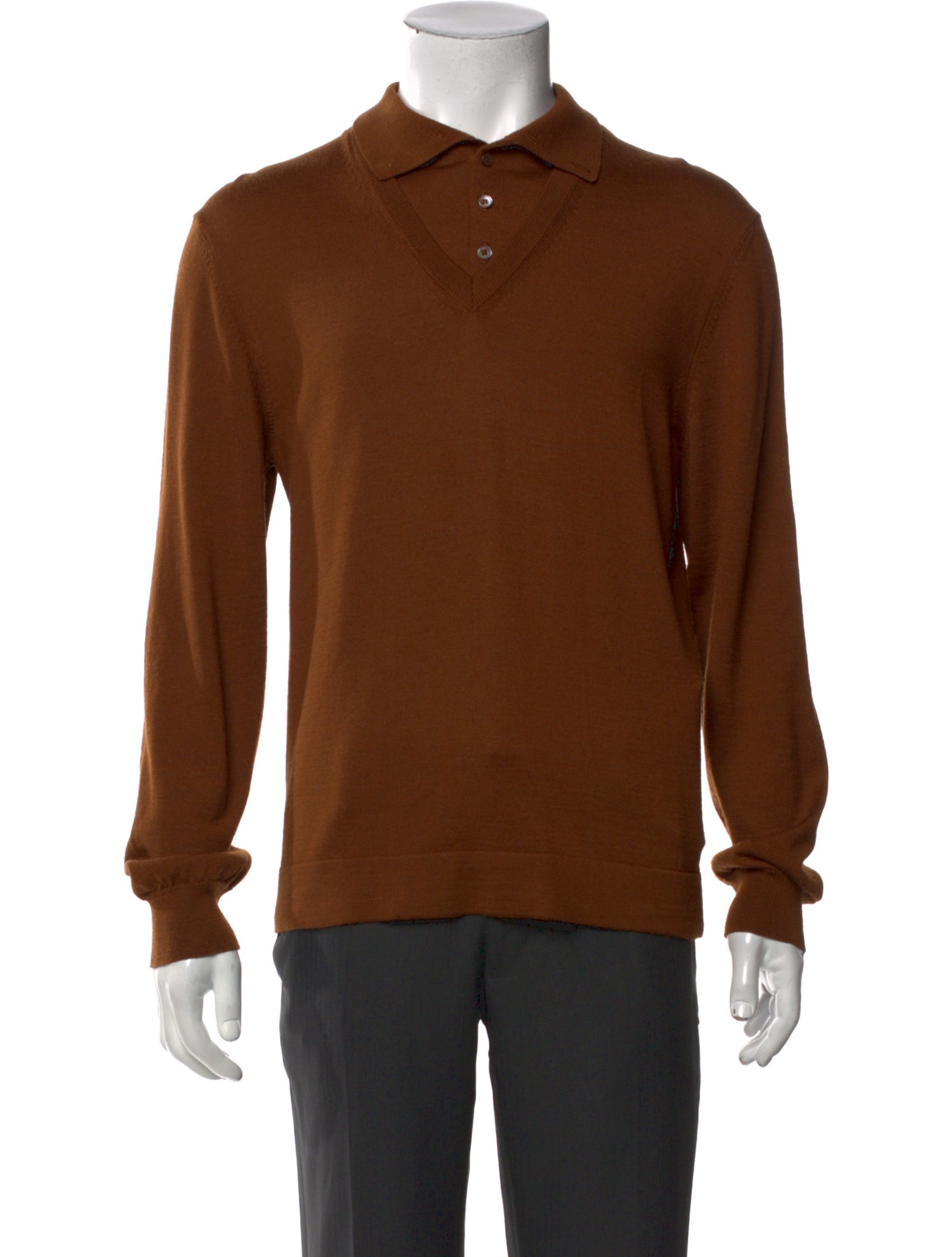 Lemaire Mock Neck Long Sleeve Polo Sweater