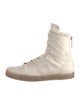 Lemaire Leather Colorblock Pattern Combat Boots