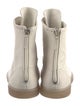 Lemaire Leather Colorblock Pattern Combat Boots
