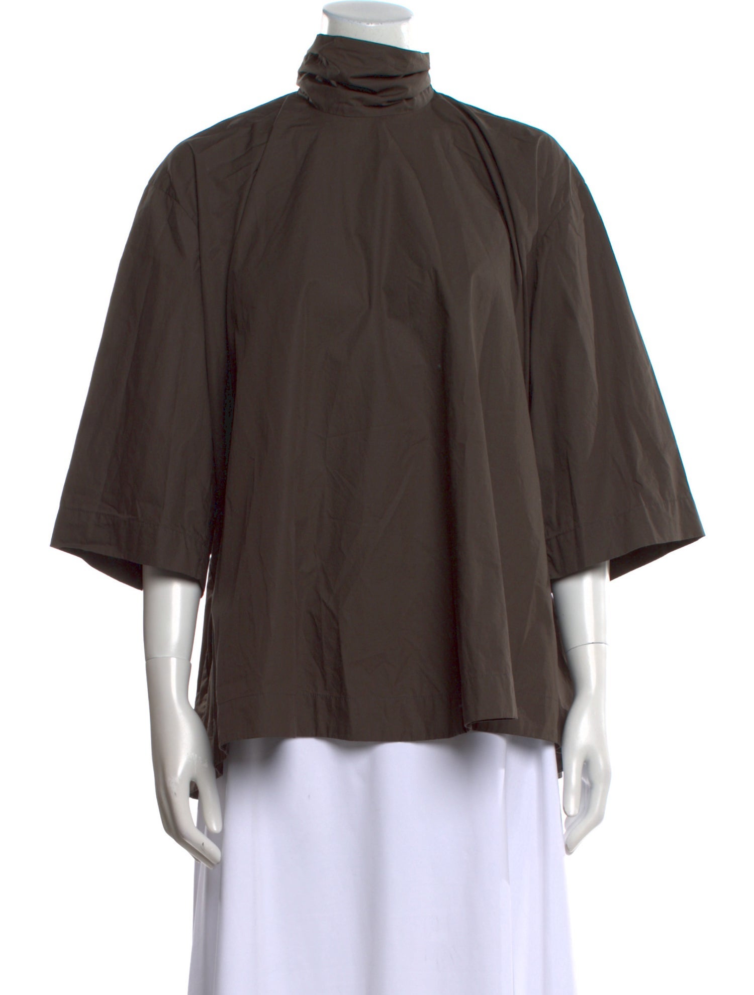 Lemaire Mock Neck Three-Quarter Sleeve Blouse